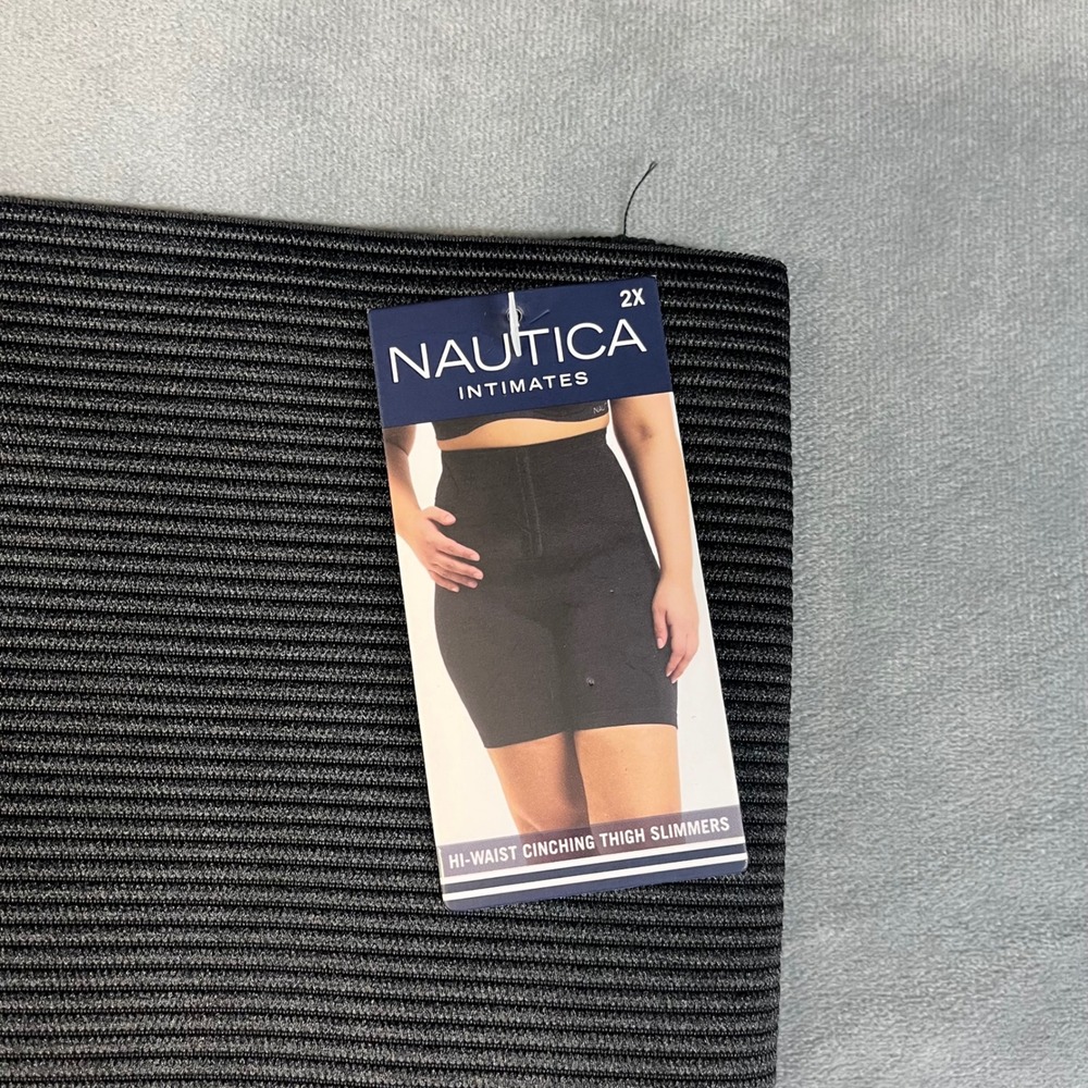 NWT Nautica Intimates High-Waist Shaping Thigh Slimmers Women 2X Black - Picture 4 of 7
